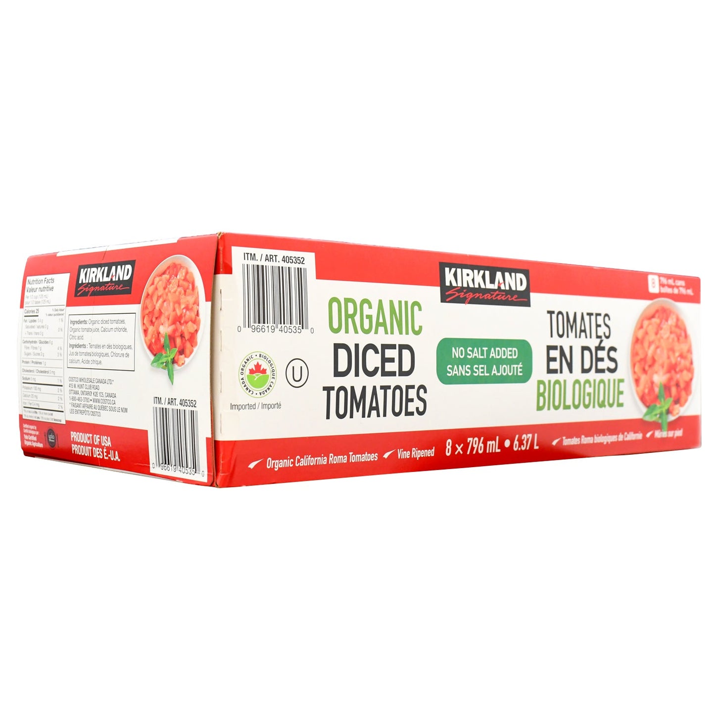 Kirkland Signature Organic Diced Tomatoes, 8 × 796 mL - image 2
