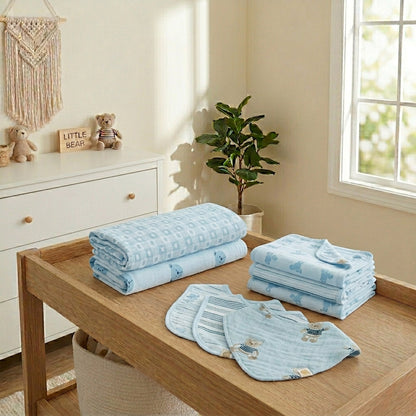 Piccolo Bambino Baby Muslin Essentials Pack, 8-piece - image 1