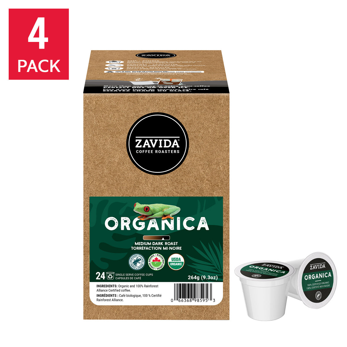Zavida Organic Organica Coffee K-Cup Pods, 96- count - image 1