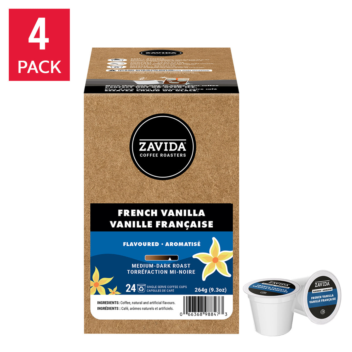 Zavida French Vanilla Coffee K-Cup Pods, 96- count - image 1
