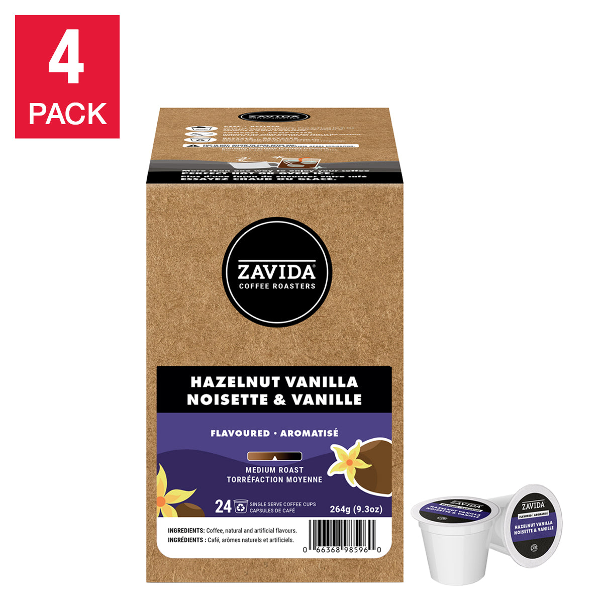 Zavida Hazelnut Vanilla Coffee K-Cup Pods, 96- count - image 1