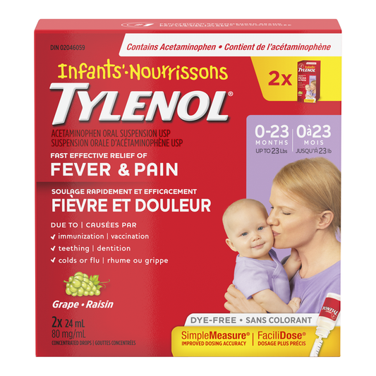 Tylenol Infant's Fever and Pain Relief, 2 x 24 mL - image 1