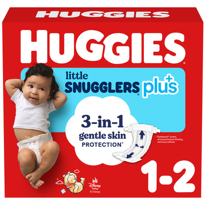 Huggies Little Snugglers Plus Diapers, Sizes 1 - 2 - image 1