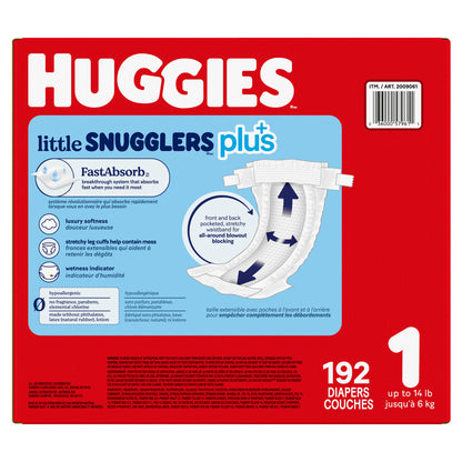 Huggies Little Snugglers Plus Diapers, Sizes 1 - 2 - image 4