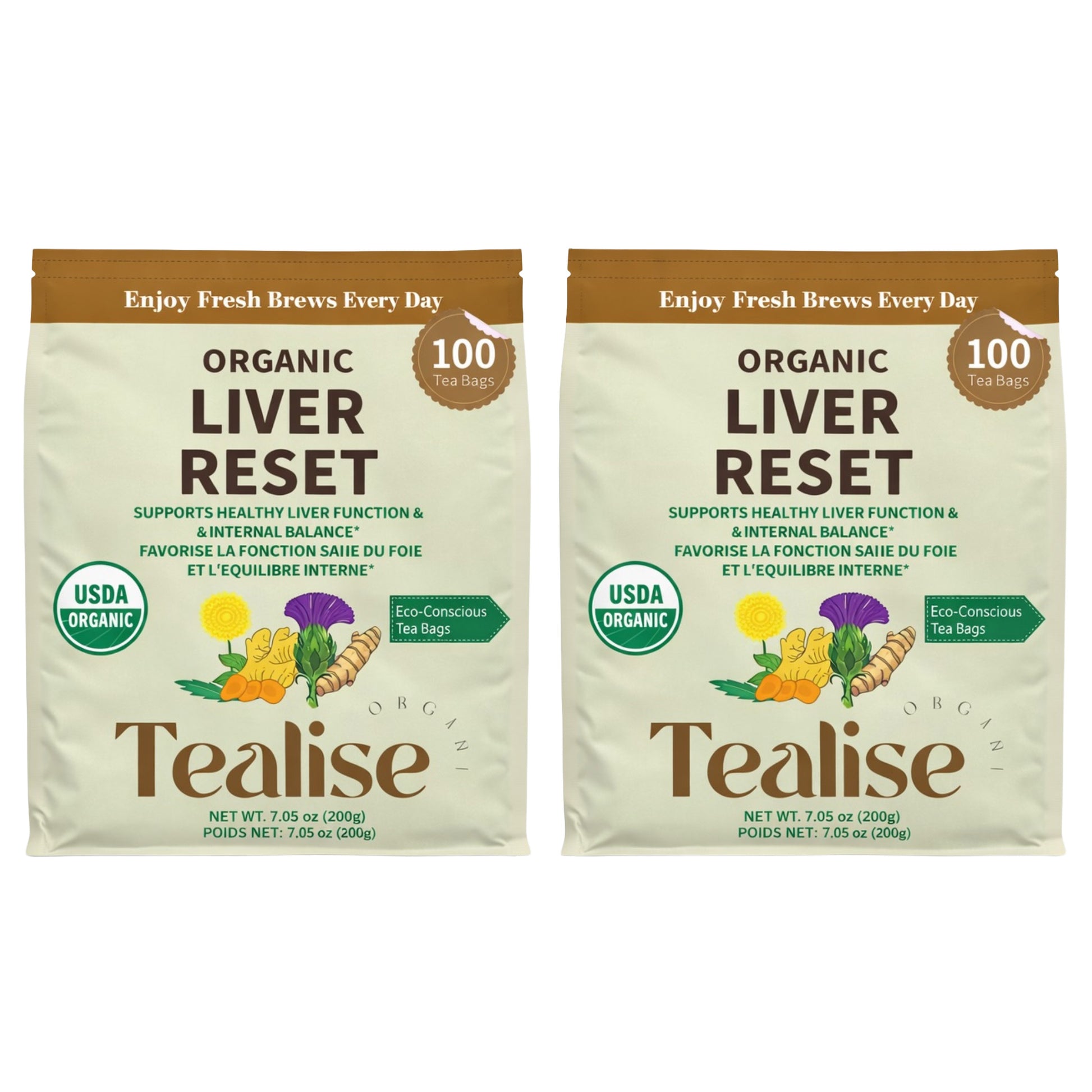 Tealise Organic Herbal Tea, 2 × 100 Tea Bags - image 3