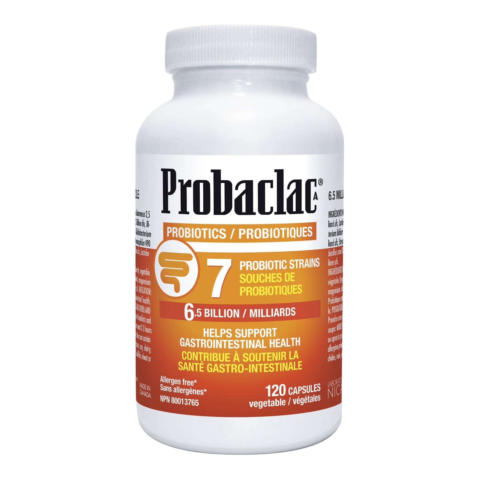 Probaclac Probiotics - 7 Strains - 6.5 Billion Active Cells, 120 capsules - image 1