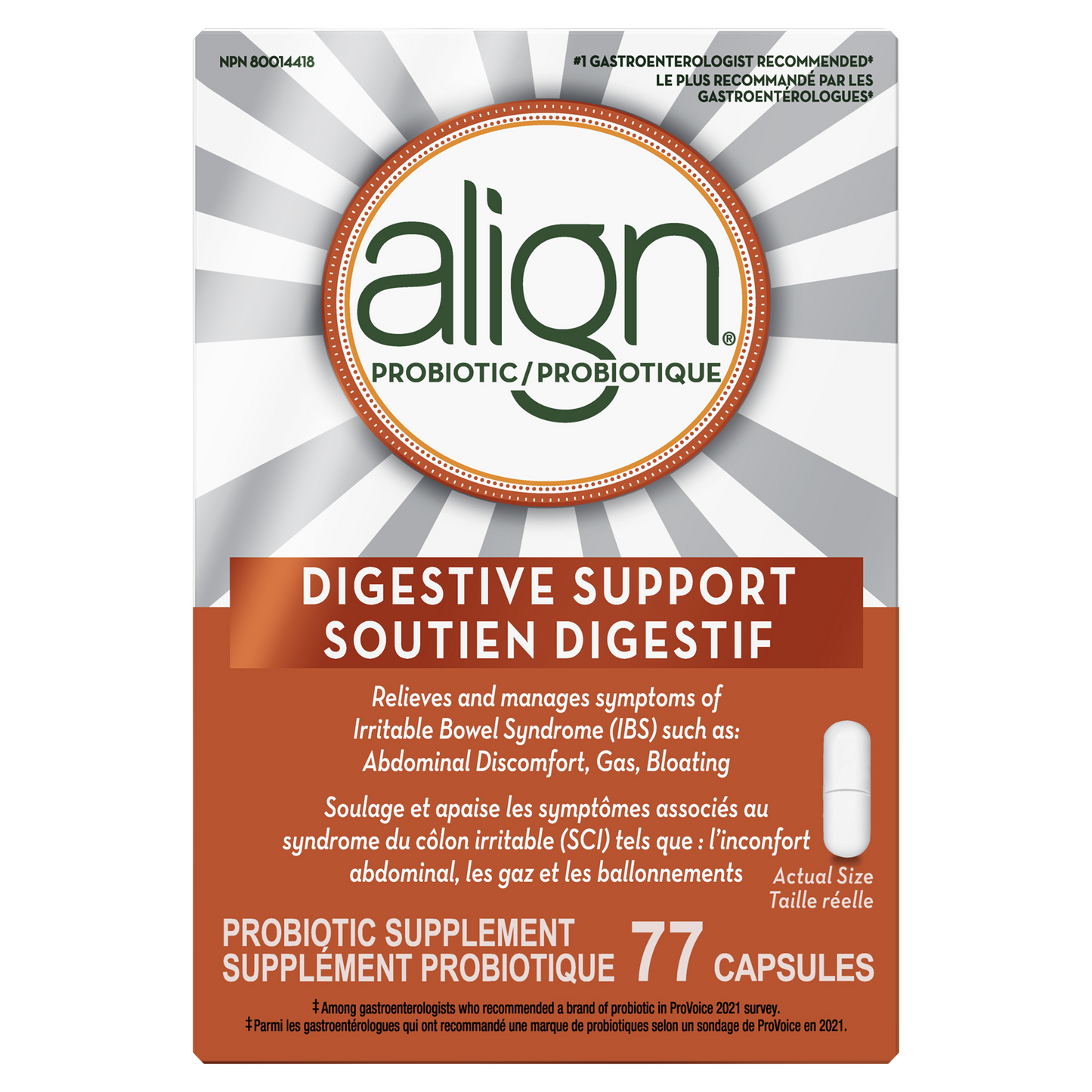 Align Probiotic Supplement, 77 Capsules - image 1