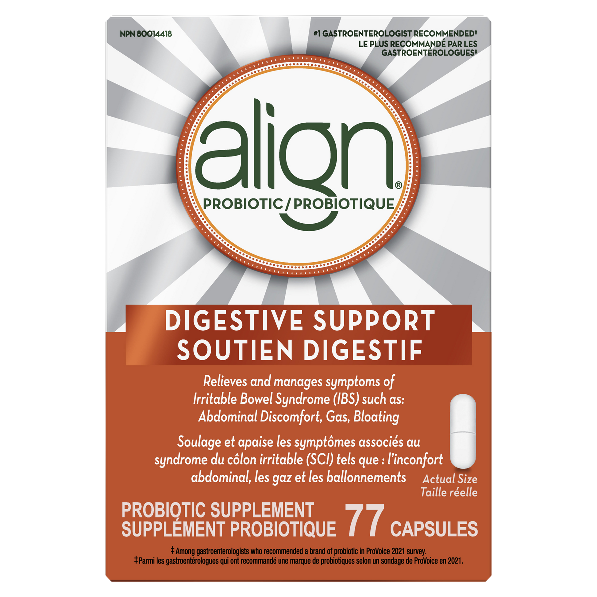 Align Probiotic Supplement, 77 Capsules - image 1