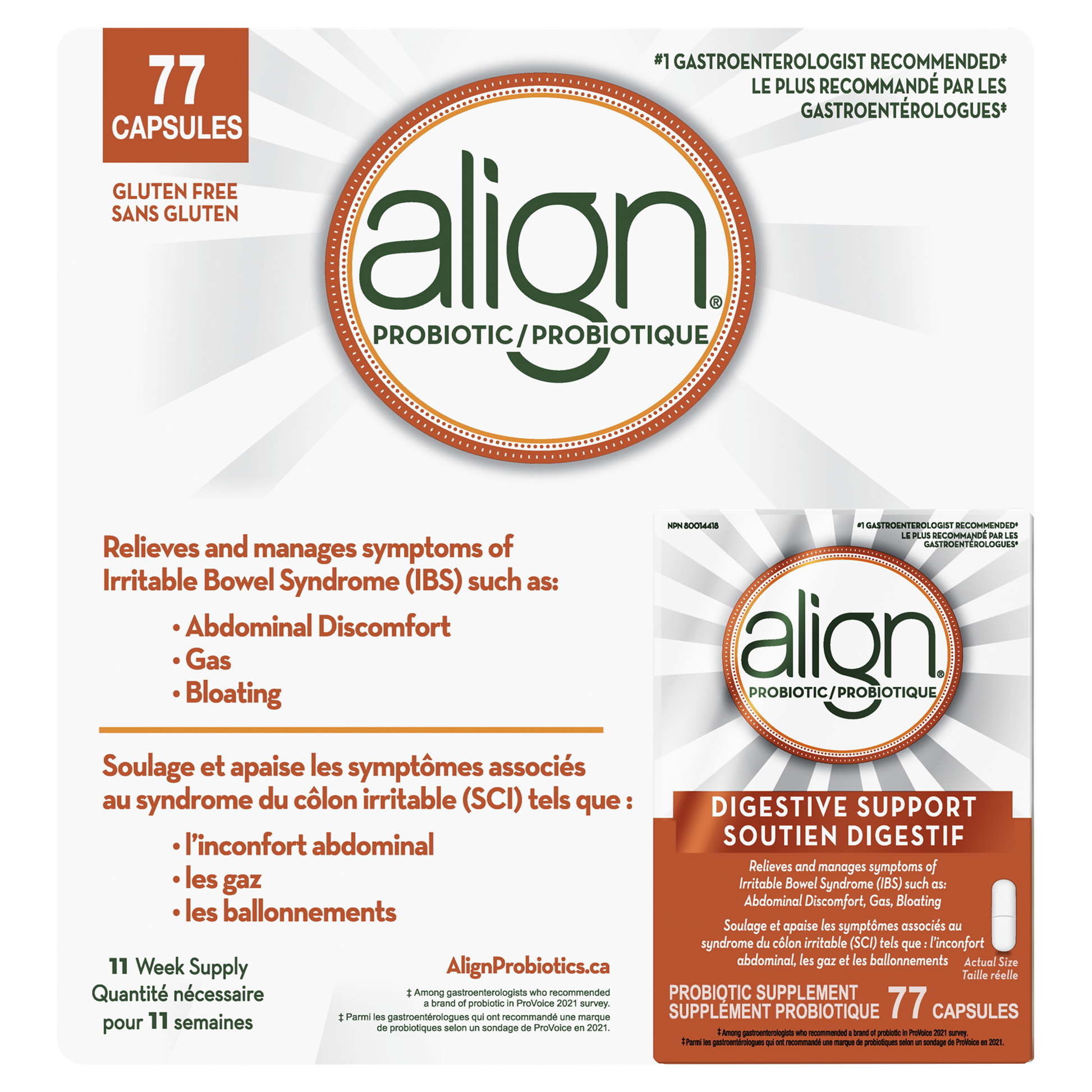 Align Probiotic Supplement, 77 Capsules - image 2