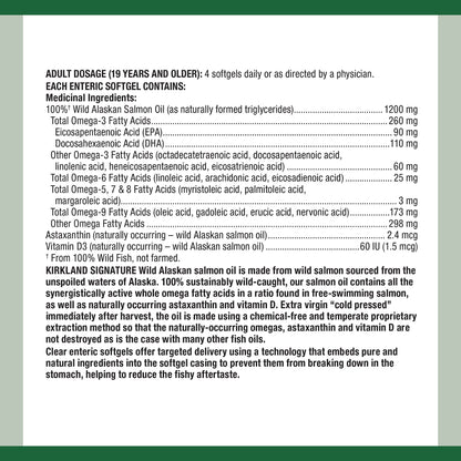 Kirkland Signature 100% Wild Alaskan Salmon Whole Fish Oil, 320 softgels - image 2