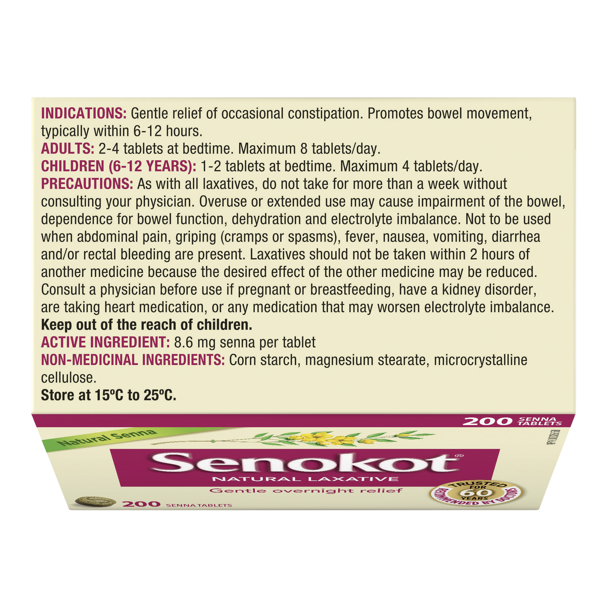 Senokot Natural Laxative, 200 Senna tablets - image 2