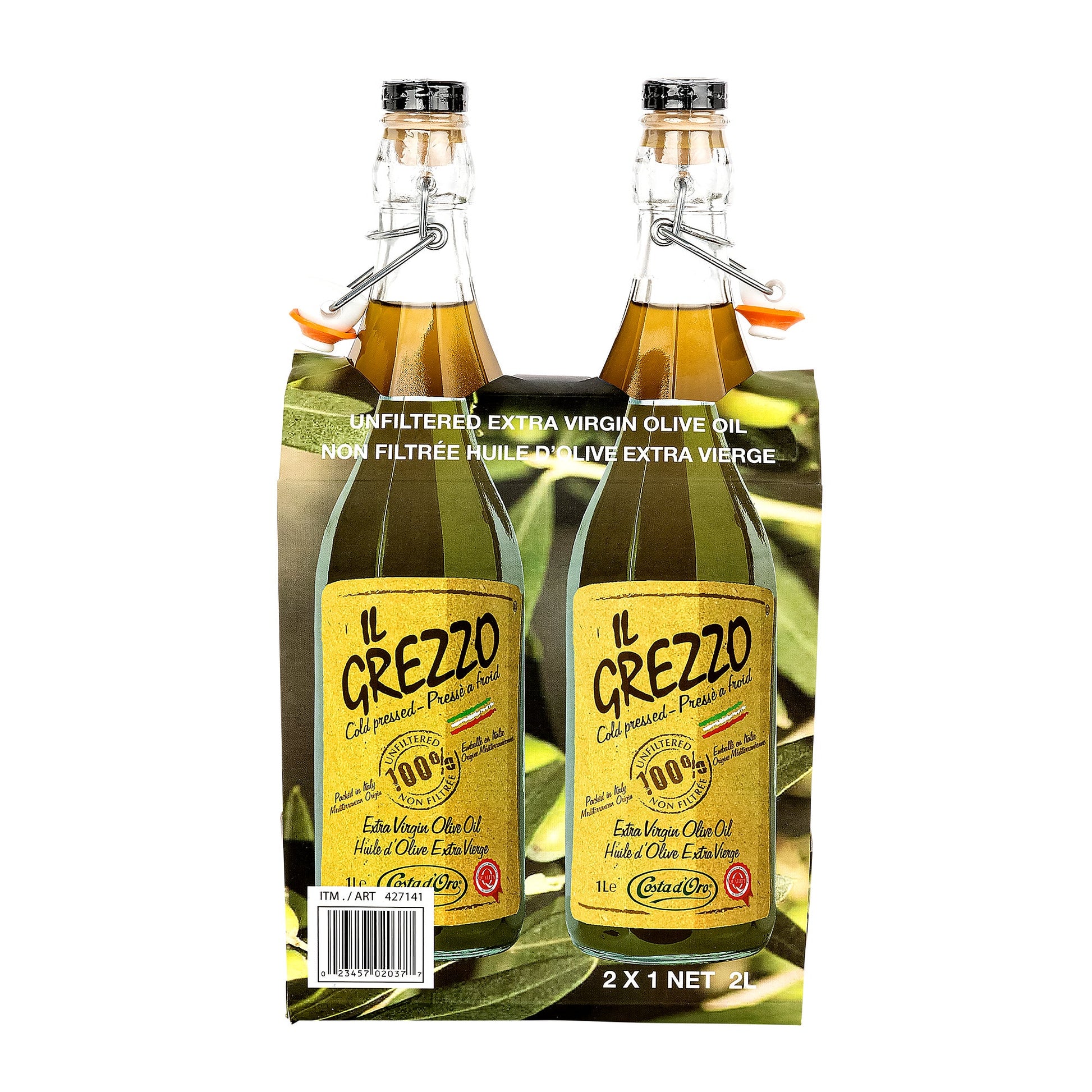 Il Grezzo Unfiltered Extra Virgin Olive Oil, 2 × 1 L - image 1