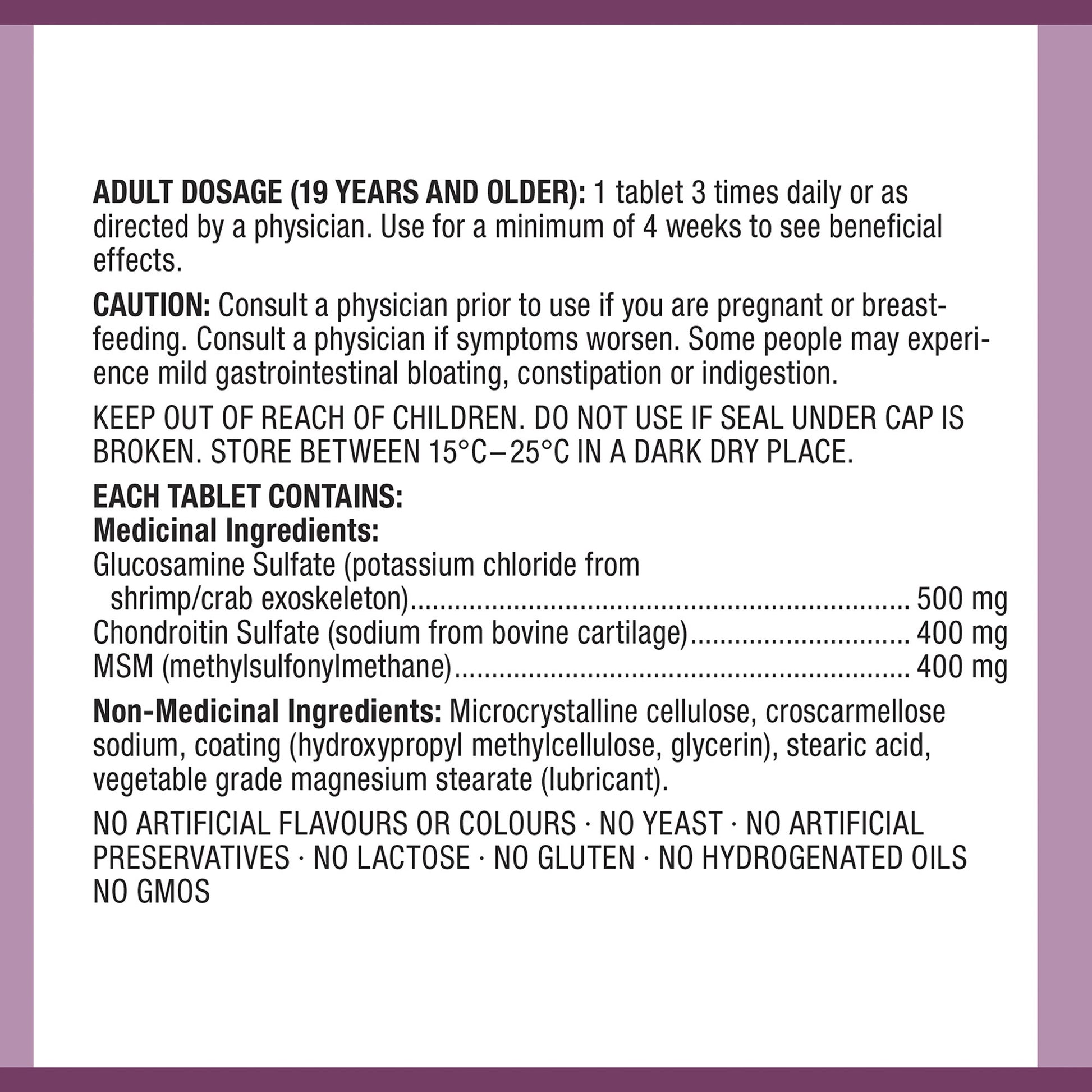 Kirkland Signature Glucosamine, Chondroitin and MSM Tablets, 300-count - image 2