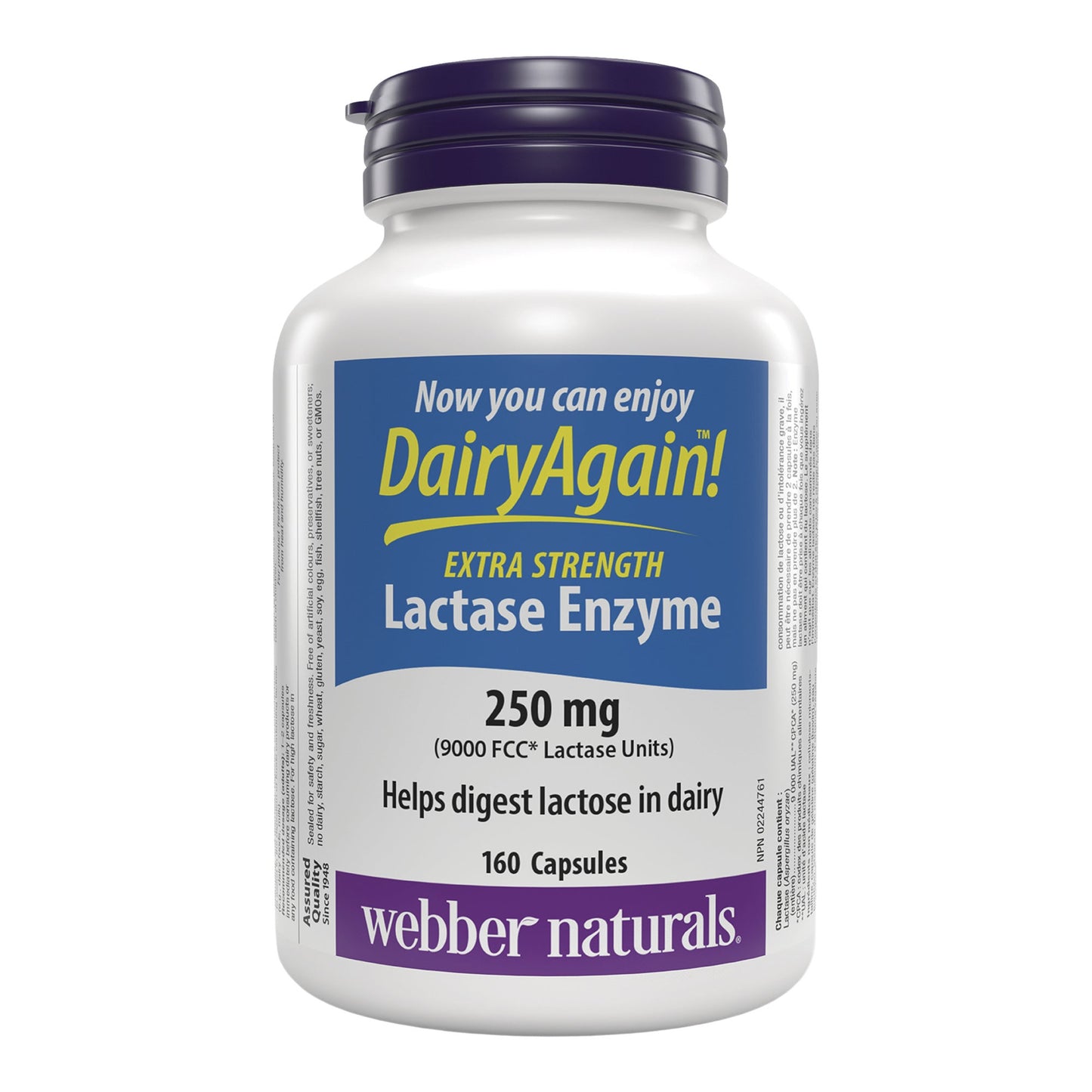webber naturals Lactase Enzyme Extra Strength, 160 capsules - image 1