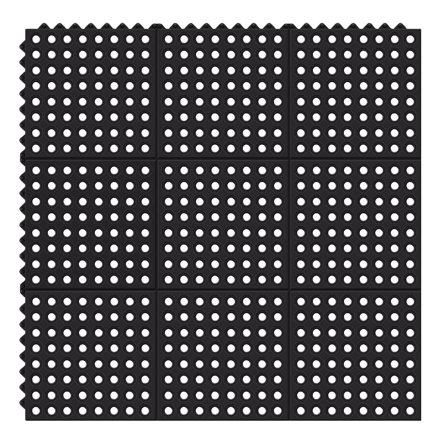 Korhani Black Anti-fatigue Mat, 3 ft × 3 ft - image 1