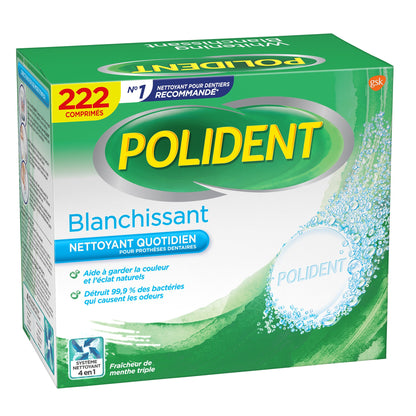 Polident Whitening Daily Cleanser, 222 tablets - image 1