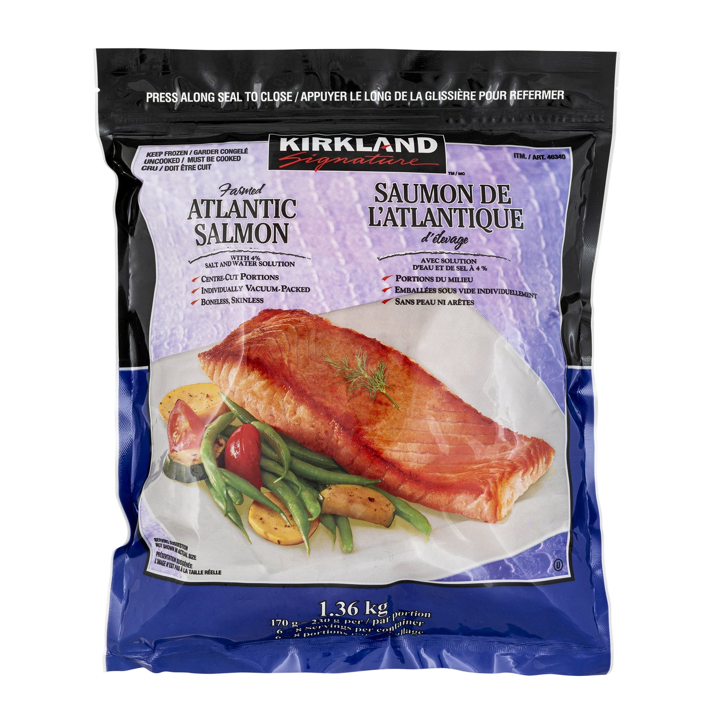 Kirkland Signature Frozen Atlantic Salmon, 1.36 kg - image 2