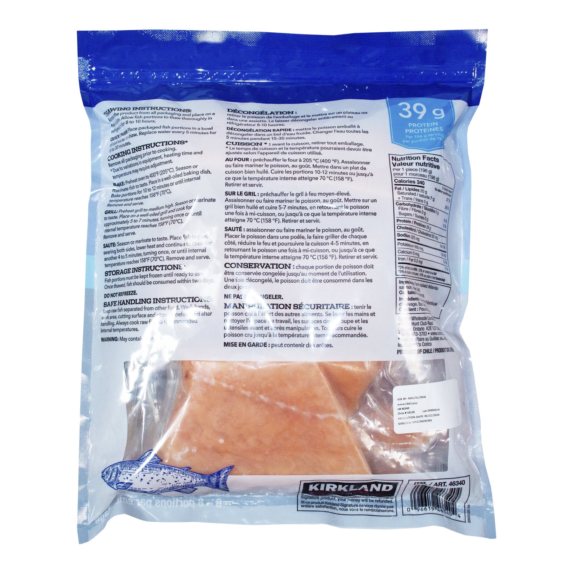 Kirkland Signature Frozen Atlantic Salmon, 1.36 kg - image 4