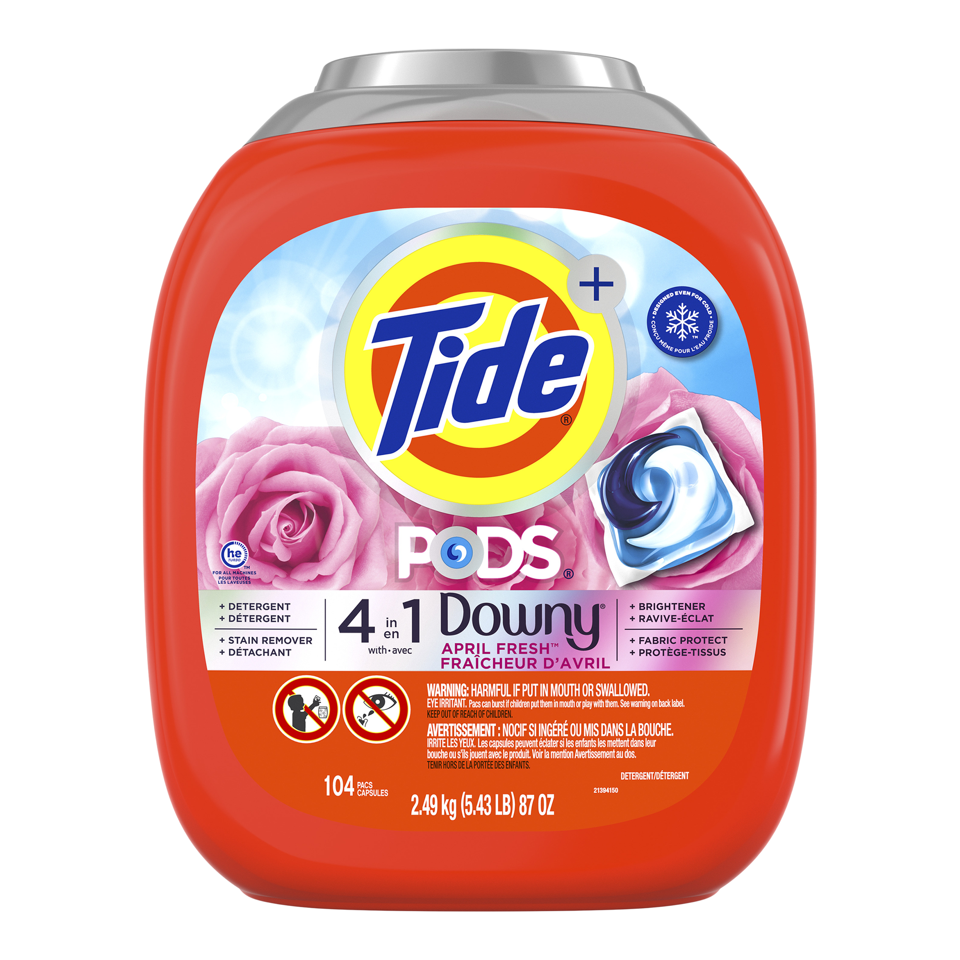 Tide Pods with Downy Liquid Laundry Detergent Pacs - April Fresh, 104 count - image 4