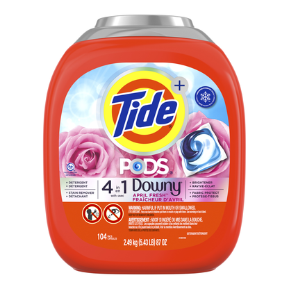 Tide Pods with Downy Liquid Laundry Detergent Pacs - April Fresh, 104 count - image 4