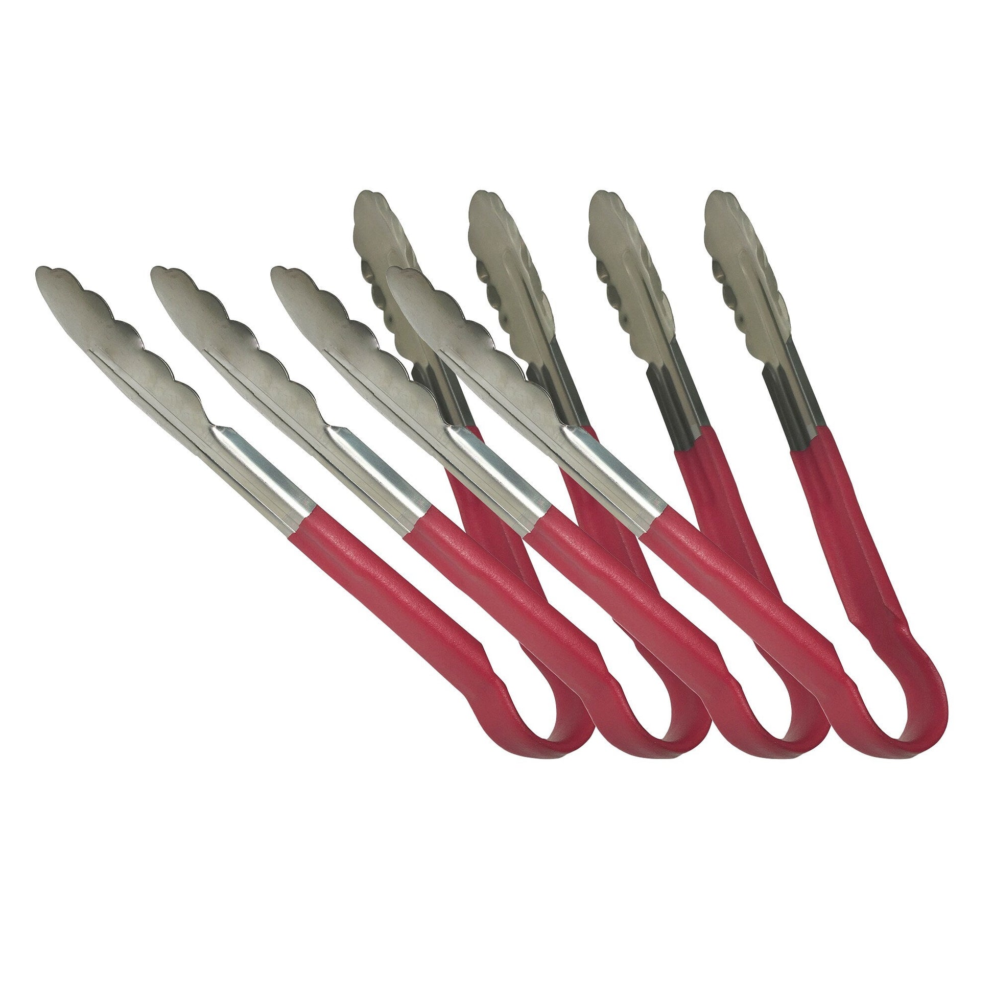 Sagetra Plastic Coated Red Utility Tongs 22.86 cm (9 in), Pack of 4 - image 1