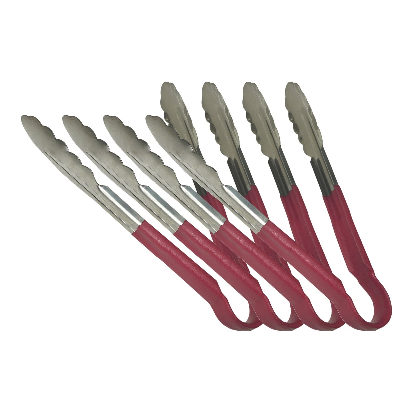 Sagetra Plastic Coated Red Utility Tongs 30.48 cm (12 in), Pack of 4 - image 1
