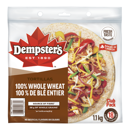 Dempster's 10-in Whole Wheat Tortillas, pack of 18 - image 1