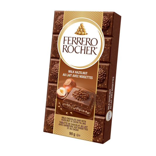 Ferrero Rocher Milk Hazelnut Chocolate Bars, 8 × 90 g — product image