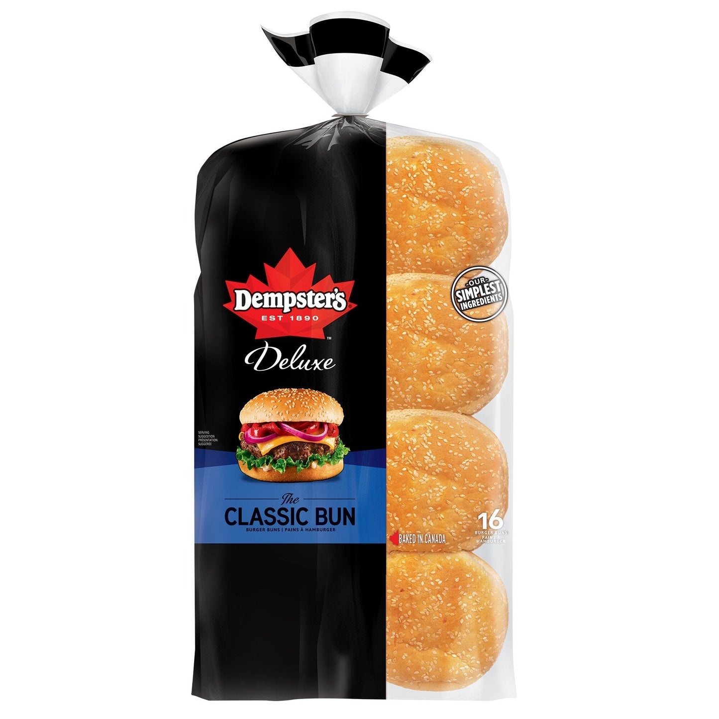 Dempster's Deluxe Classic Hamburger Buns, Pack of 16 - image 1