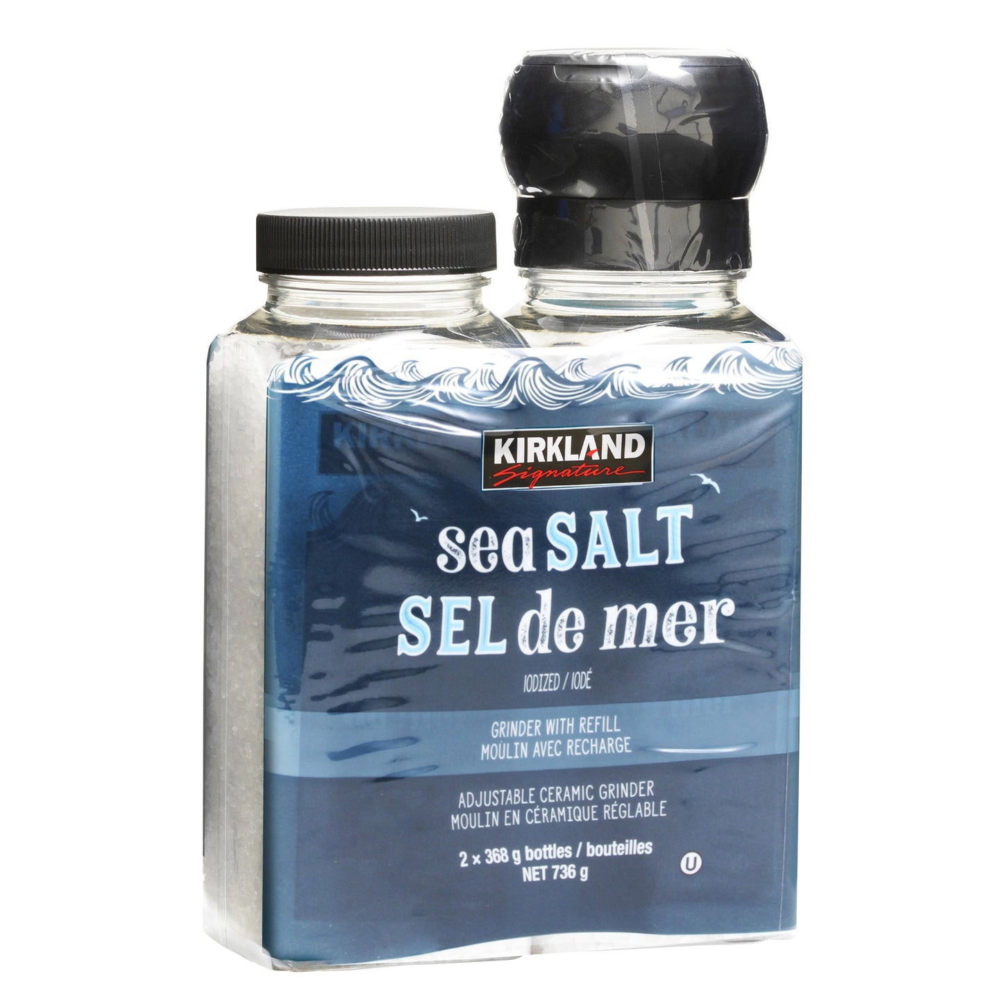 Kirkland Signature Sea Salt with Grinder and Refill, 738 g - image 1