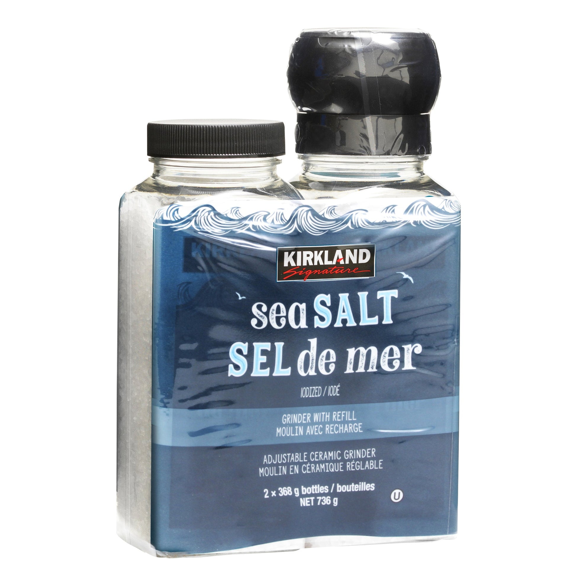 Kirkland Signature Sea Salt with Grinder and Refill, 738 g - image 1