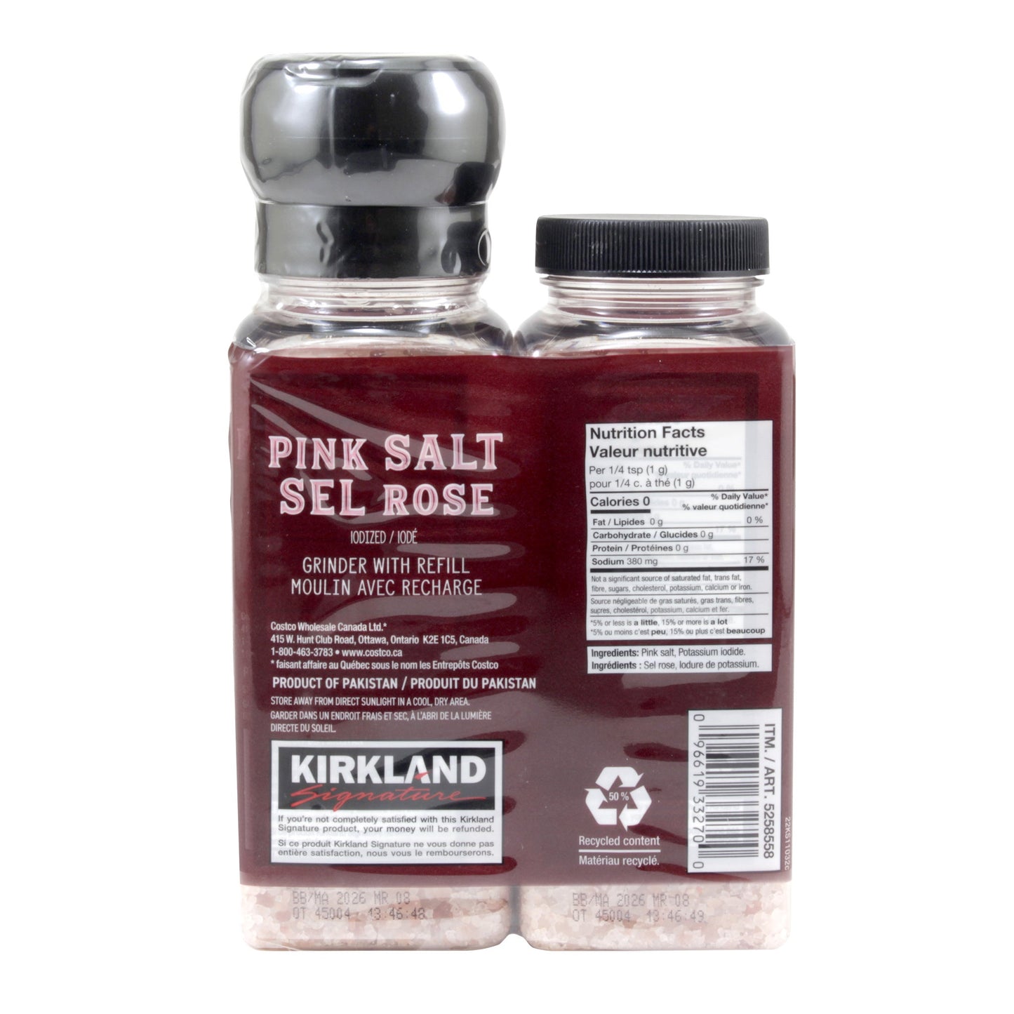 Kirkland Signature Pink Salt with Grinder and Refill, 738 g - image 4
