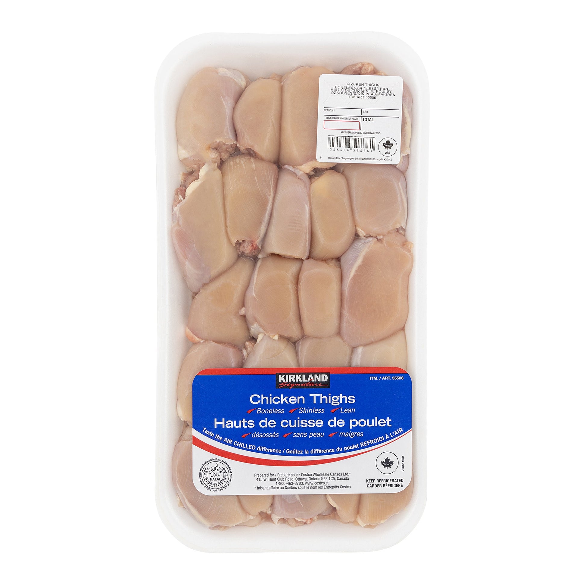 Kirkland Signature Boneless Skinless Chicken Thighs, 2 kg average weight* - image 1