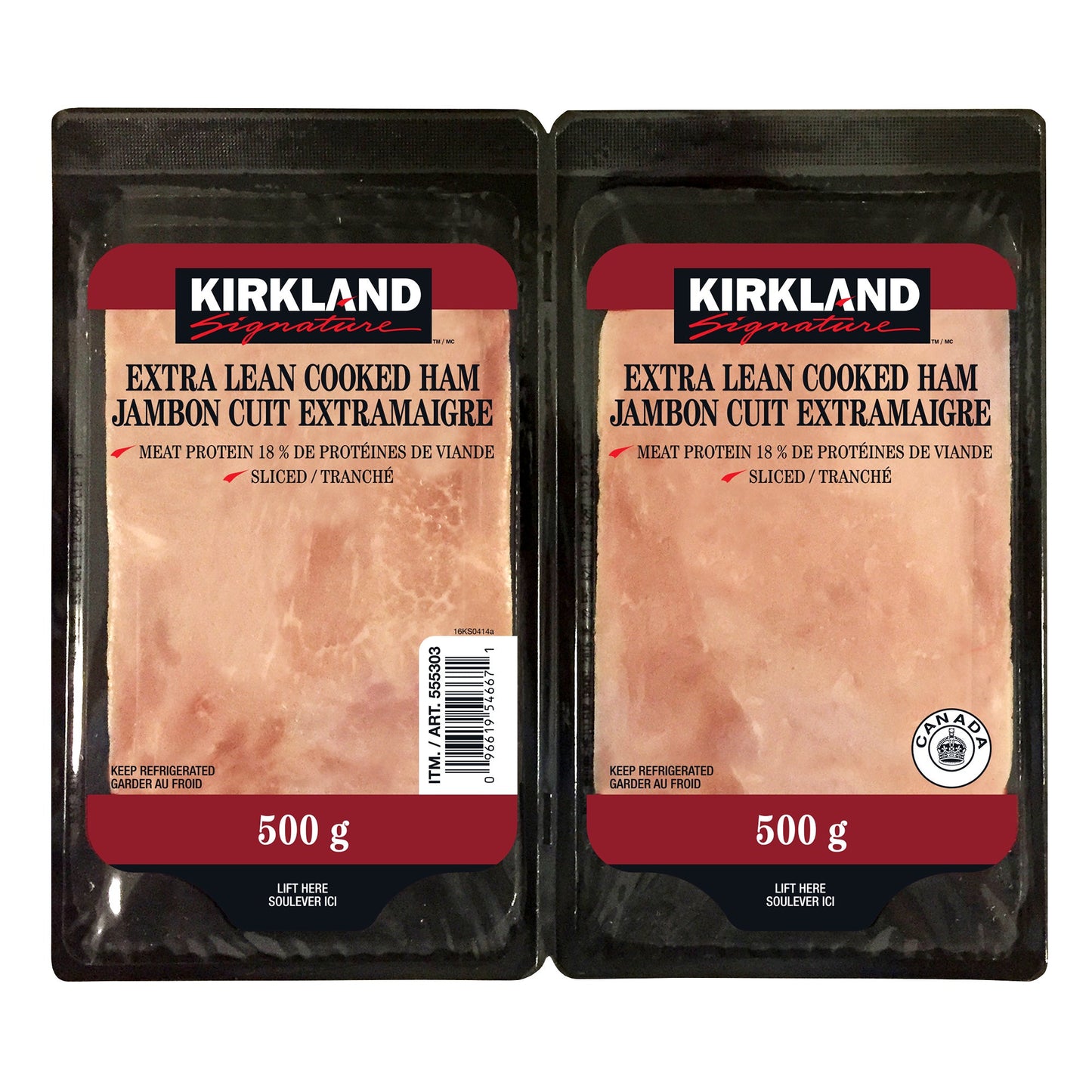 Kirkland Signature Extra-lean Sliced Ham, 2 × 500 g - image 2