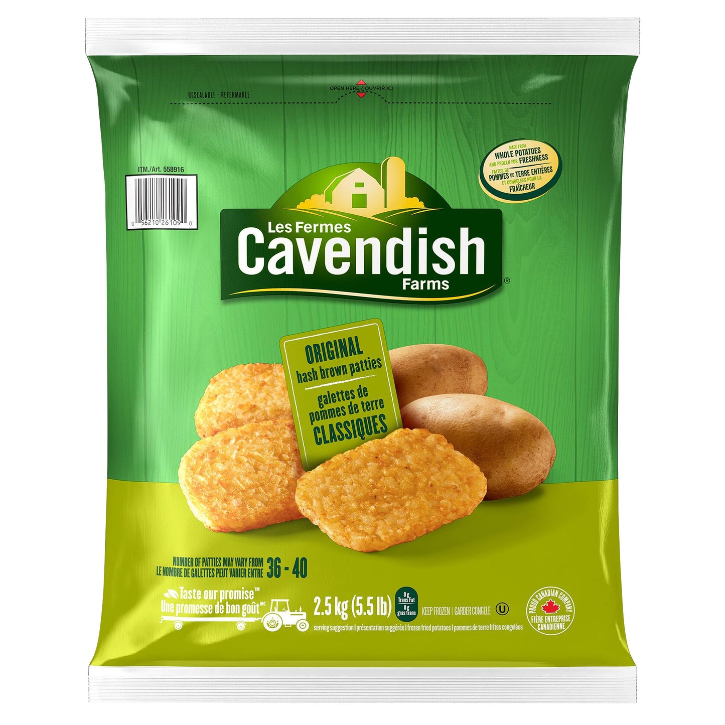 Cavendish Farms Original Hash Brown Patties, 2.5 kg (5.5 lb) - image 1
