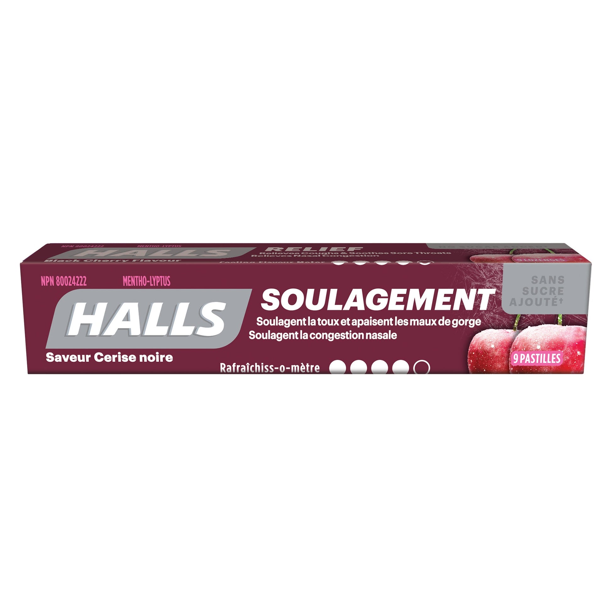 HALLS Mentho-Lyptus Black Cherry Cough Drops, 20 packs of 9 - image 1
