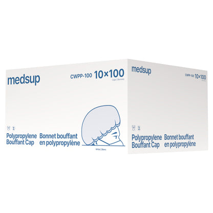 White polypropylene bouffant cap 21 in, case of 10x100pcs - image 2