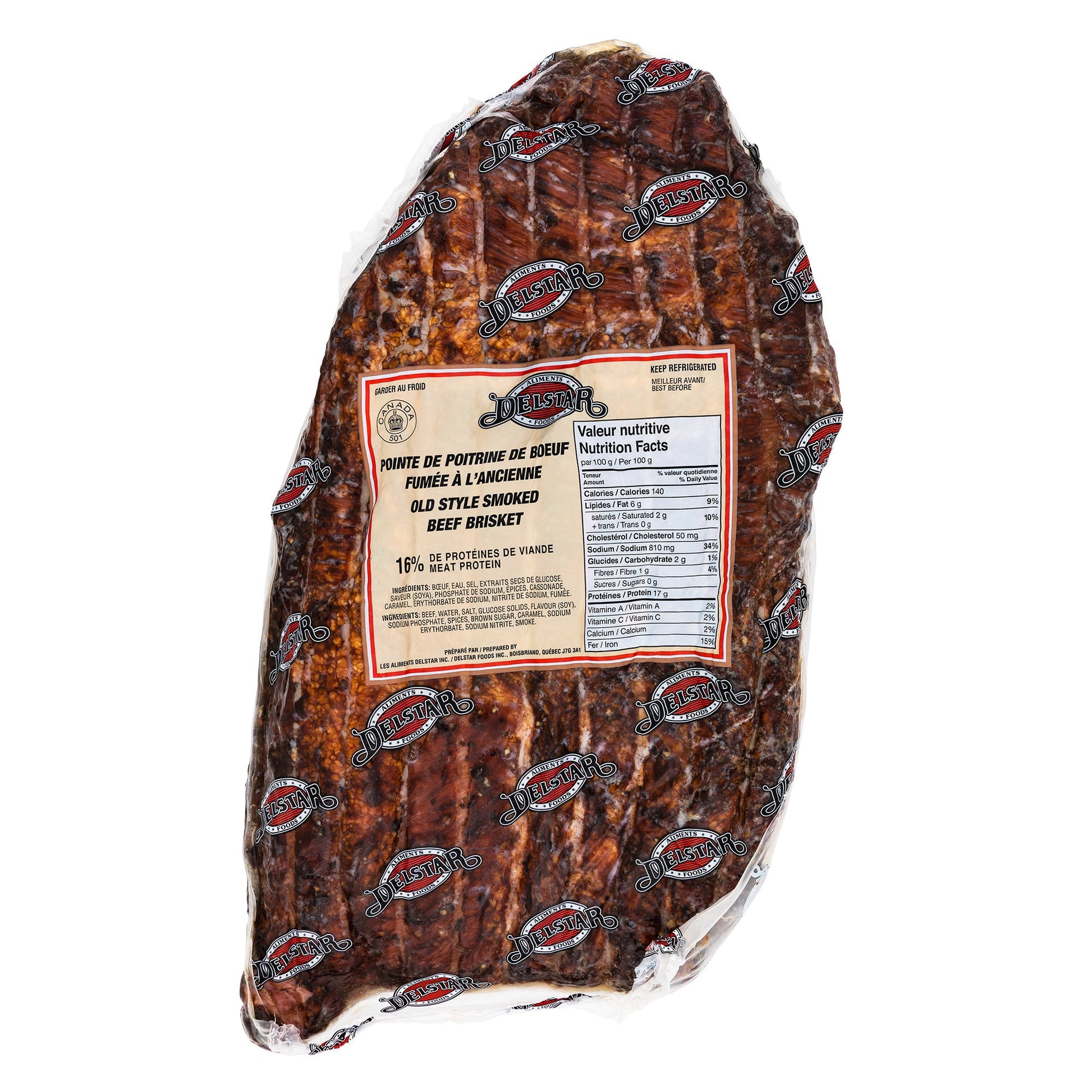 Delstar Montreal Smoked Meat Brisket, 6 kg average weight* - image 1