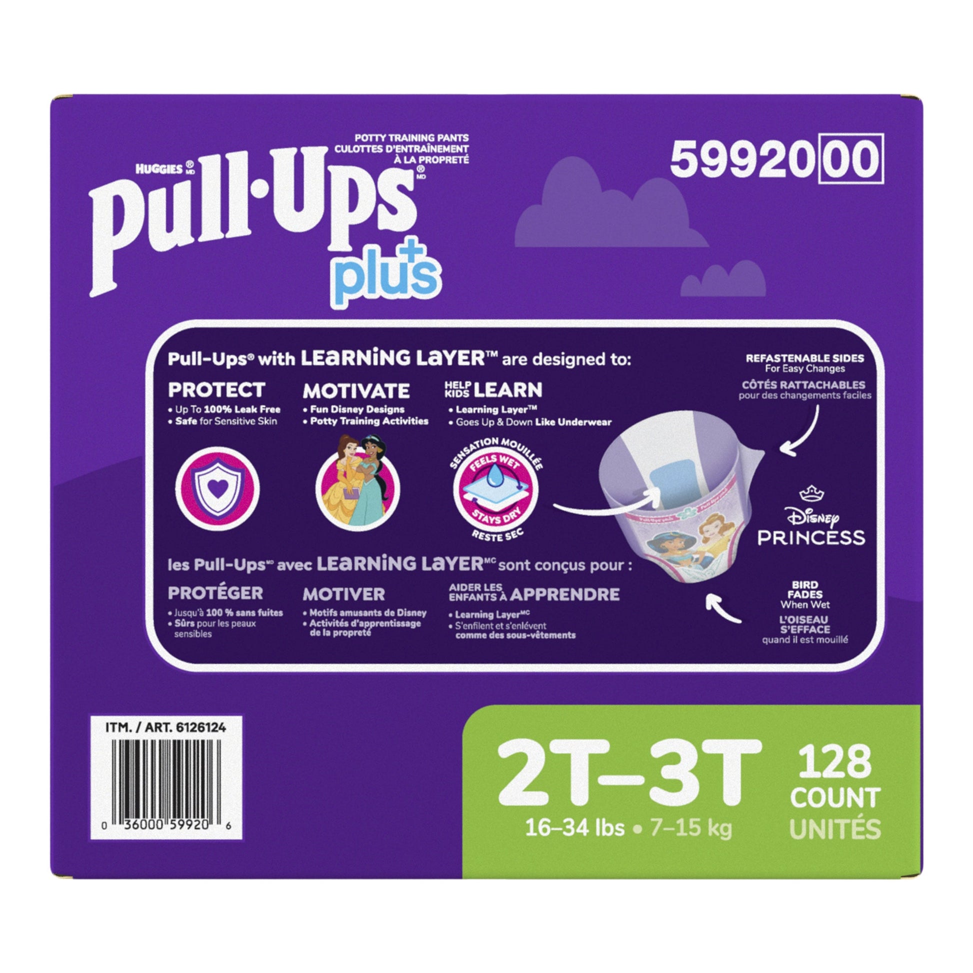 Huggies Pull-Ups Plus Training Pants 2T to 3T Girl, 128-pack - image 2