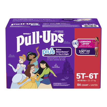 ​Huggies Pull-Ups Plus Training Pants 5T to 6T Girl, 84-pack - image 8