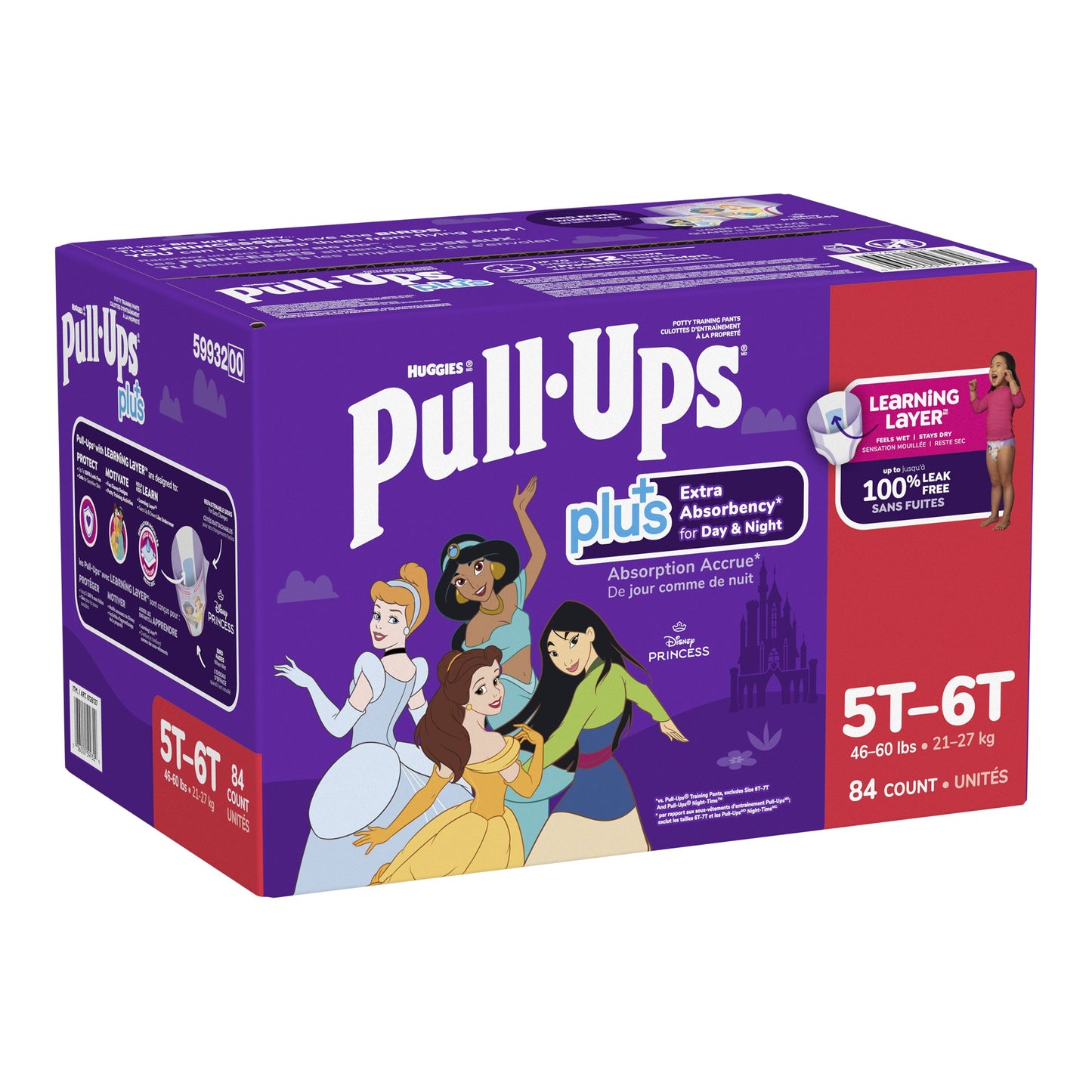 ​Huggies Pull-Ups Plus Training Pants 5T to 6T Girl, 84-pack - image 3
