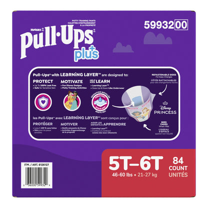 ​Huggies Pull-Ups Plus Training Pants 5T to 6T Girl, 84-pack - image 7