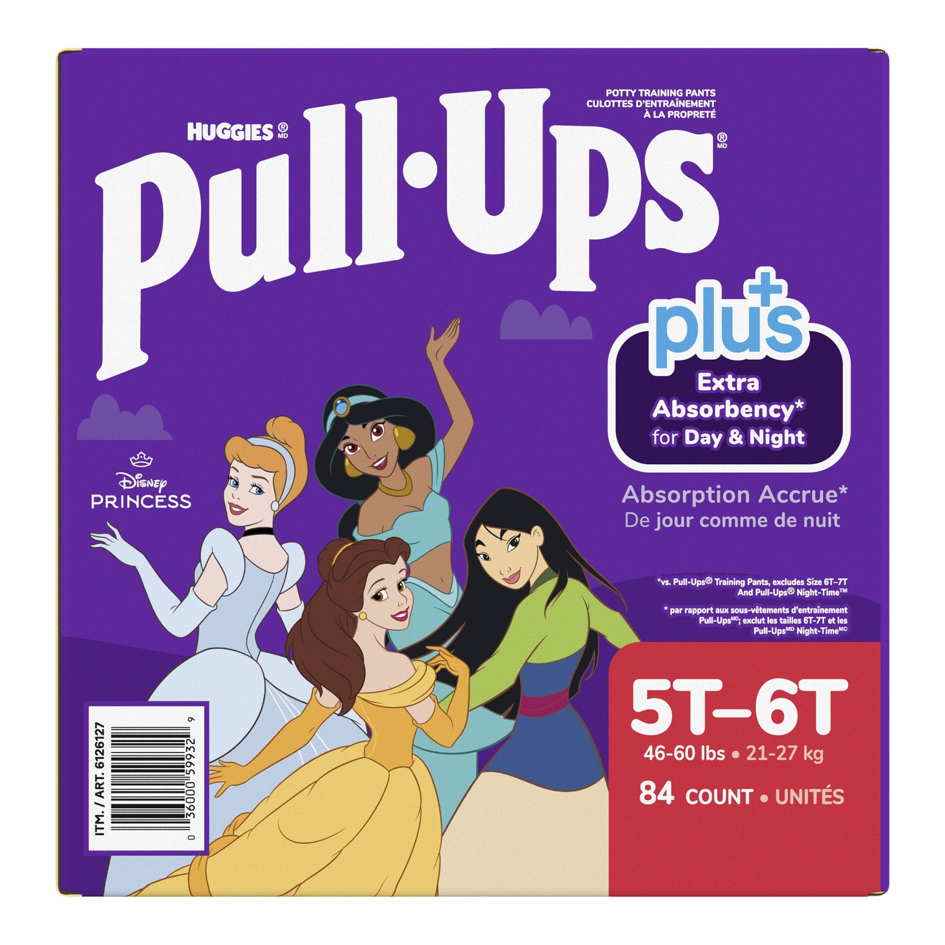 ​Huggies Pull-Ups Plus Training Pants 5T to 6T Girl, 84-pack - image 4