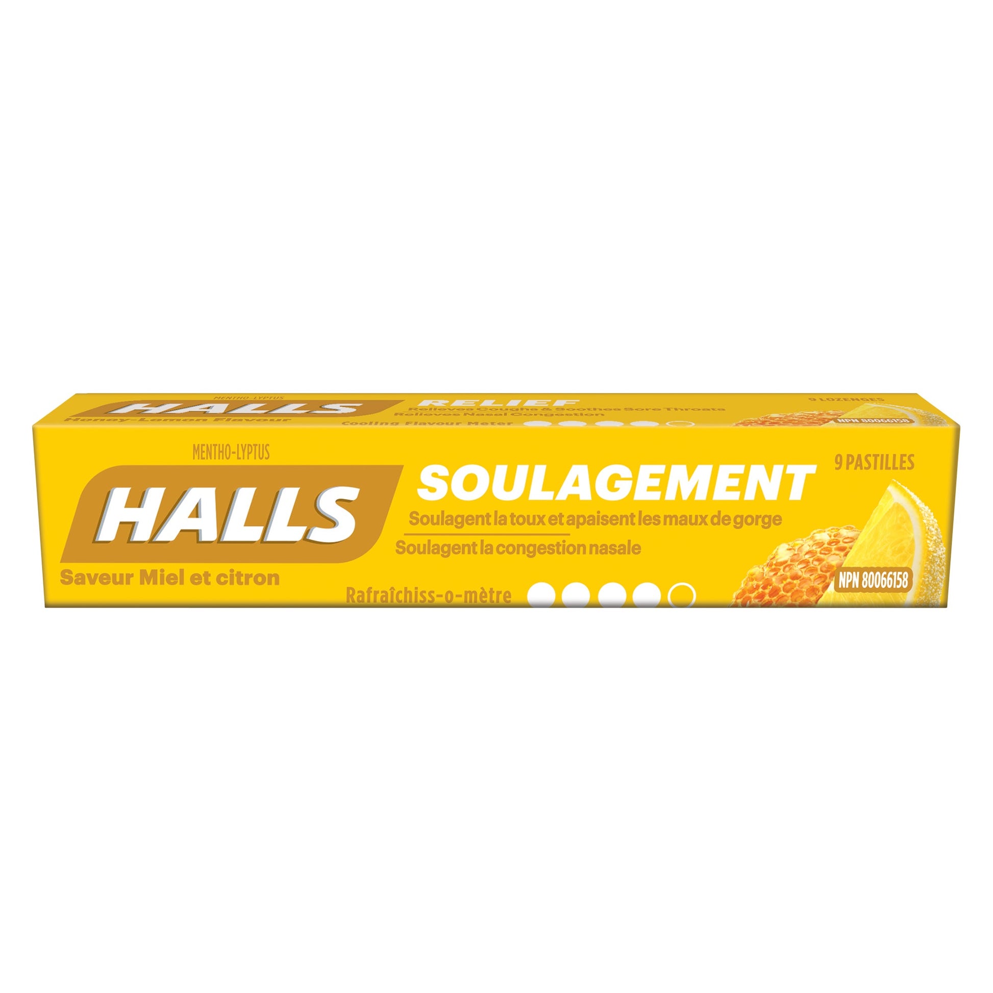 HALLS Mentho-Lyptus Honey-Lemon Cough Drops, 20 packs of 9 - image 1