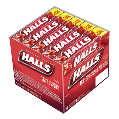 HALLS Mentho-Lyptus Cherry Cough Drops, 20 packs of 9 - image 3