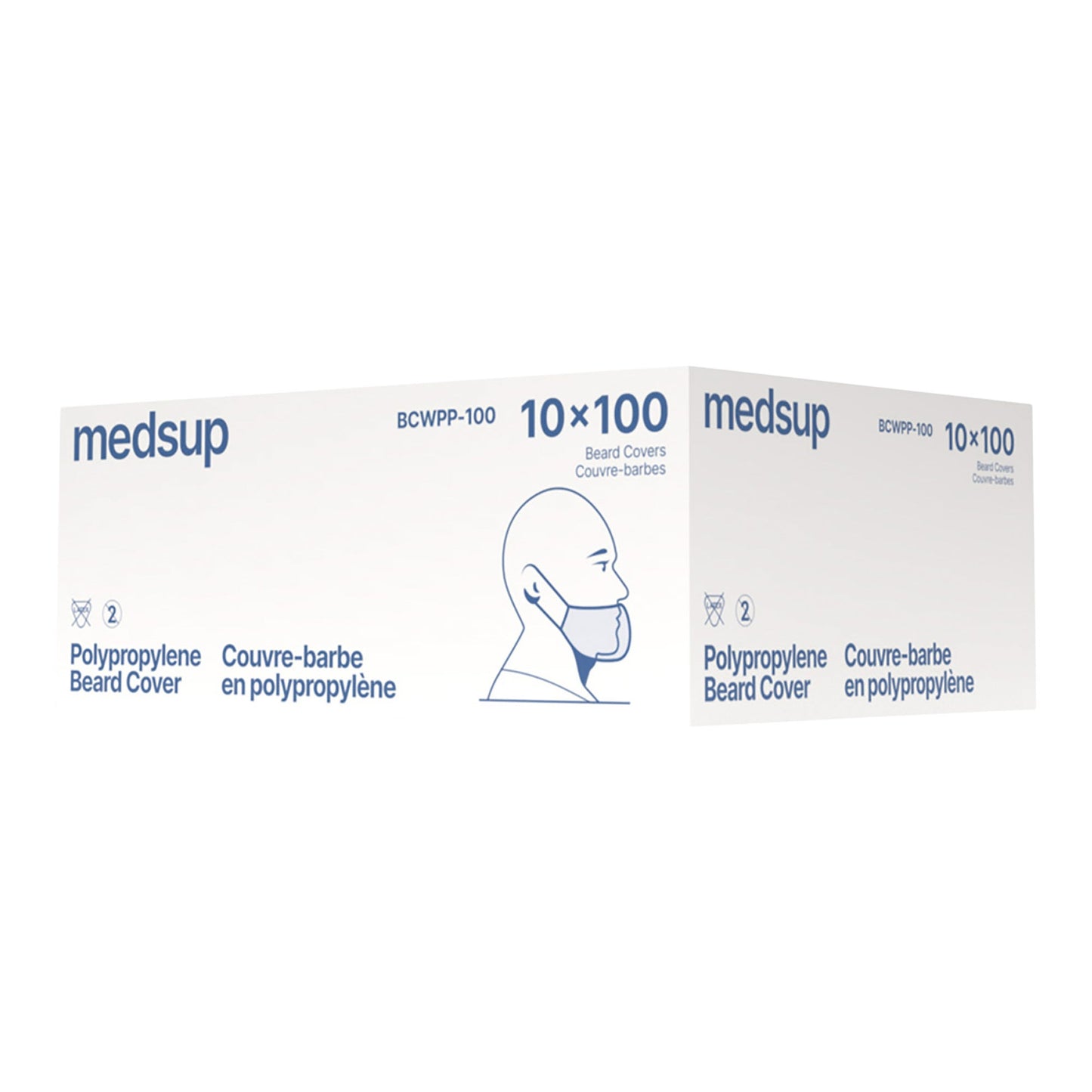 White polypropylene beard cover, case of 10x100pcs - image 2