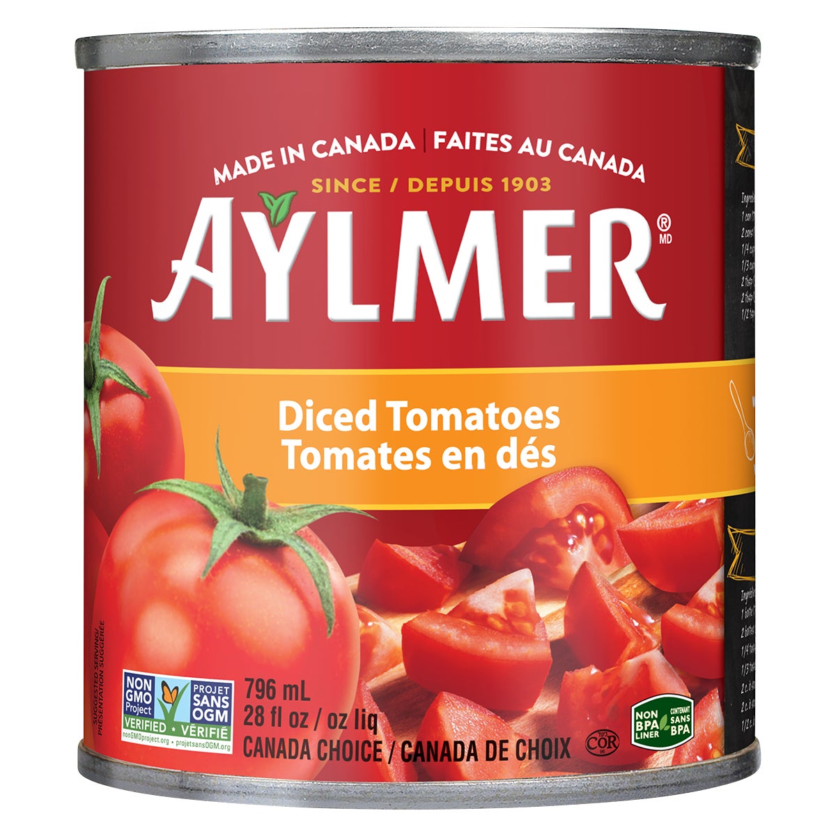 Aylmer Diced Tomatoes, 8 x 796 mL - image 1