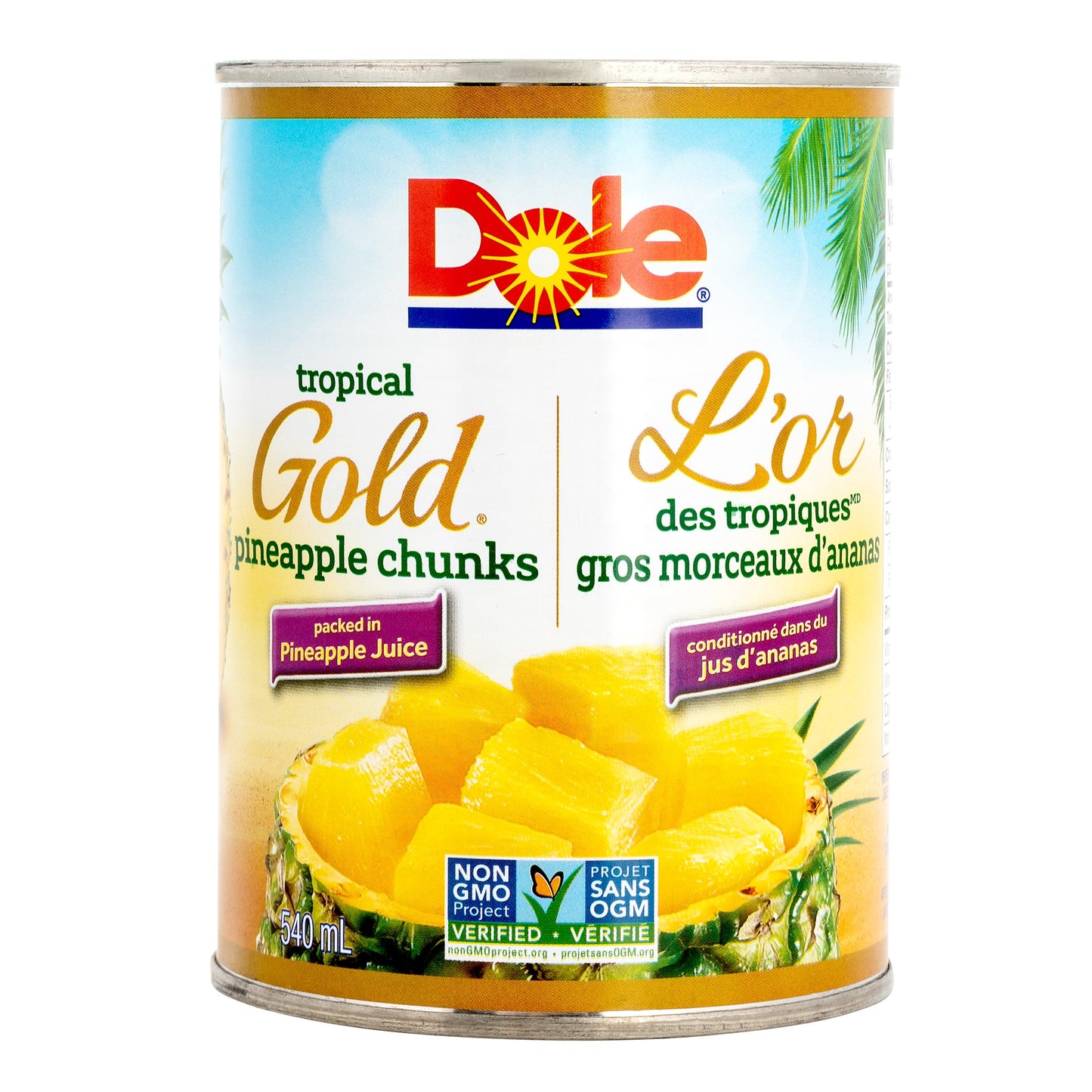 Dole Tropical Gold Pineapple Chunks, 6 x 540mL - image 1