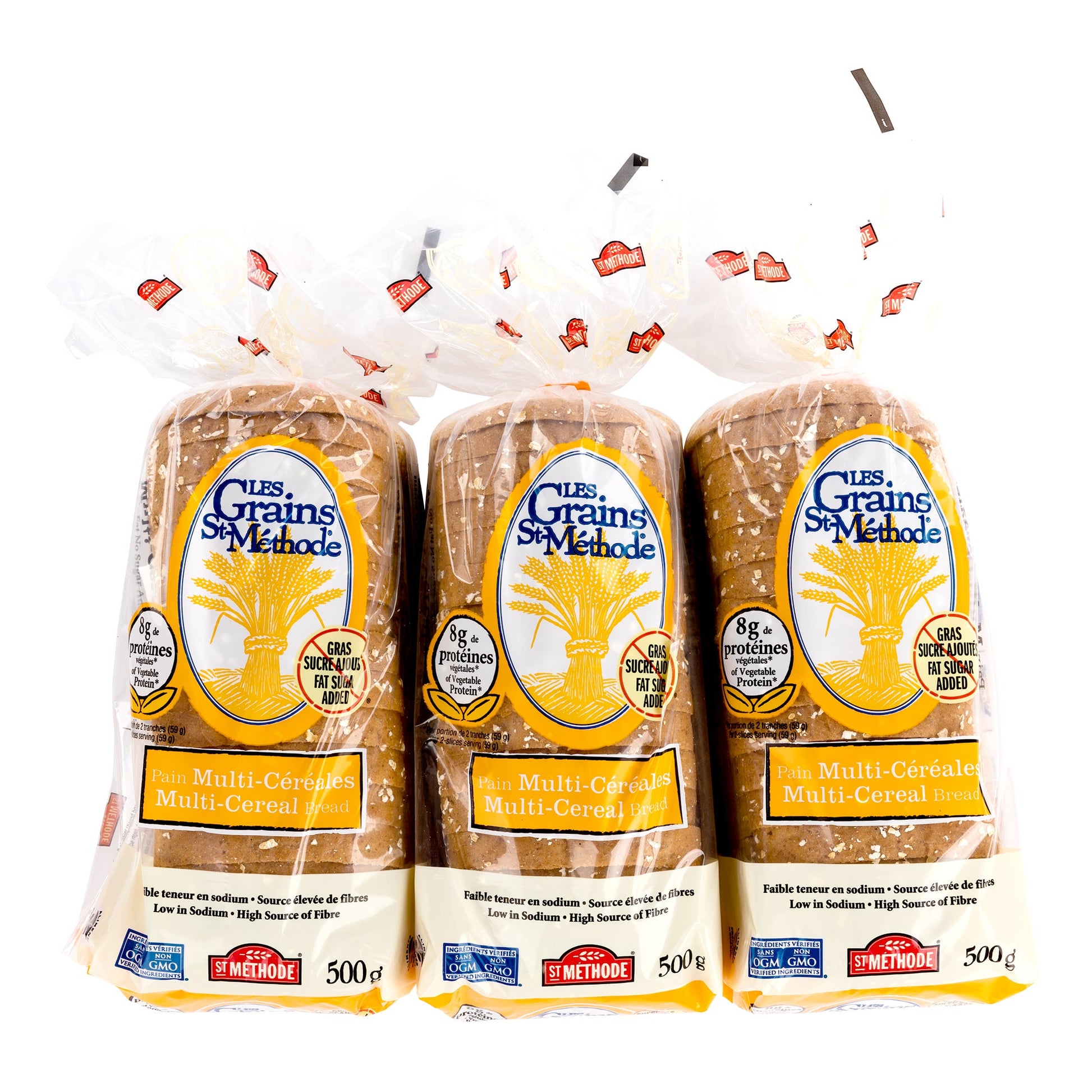 Les Grains St-Méthode Multi-Cereal Bread, 3 × 500 g - image 1