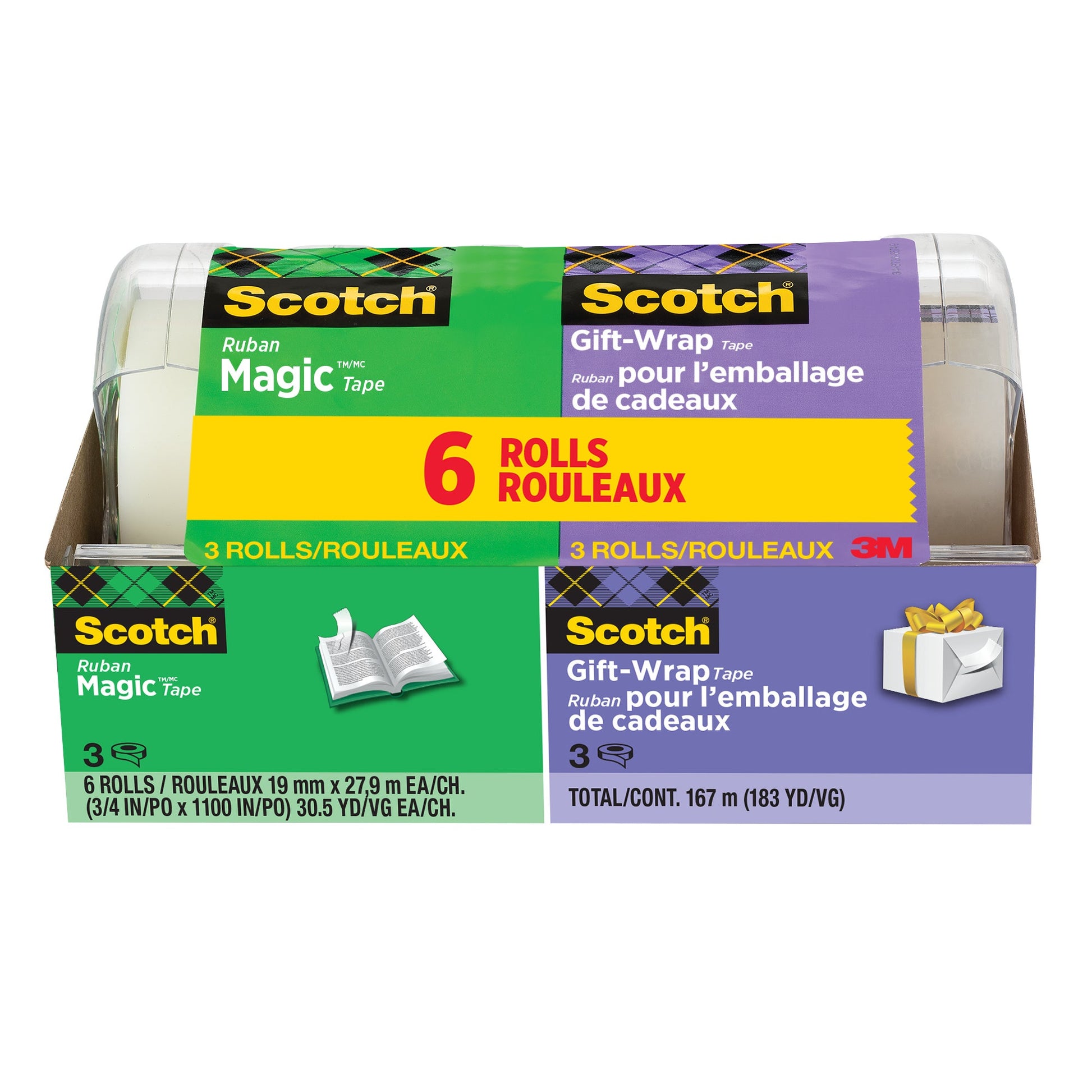 Scotch Magic Tape and Gift-Wrap Tape Reusable Dispensers, Pack of 6 - image 1